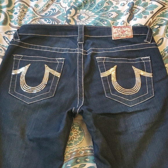 Women Billy Blue Jean True Religion Shorts Size 31 - Picture 2 of 5